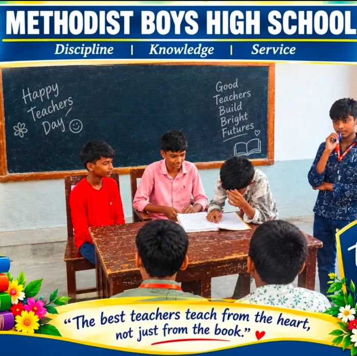 Students taking part in a classroom activity for Teachers' Day
